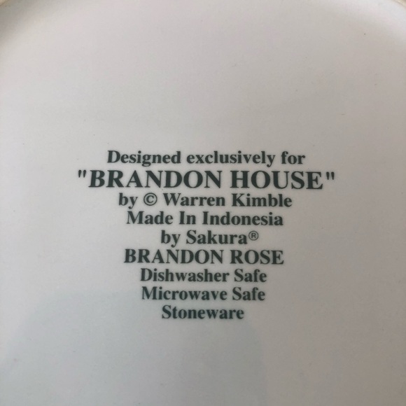 Brandon House “Brandon Rose” Stoneware 8 inch Plates (Set of 4) - Picture 6 of 14